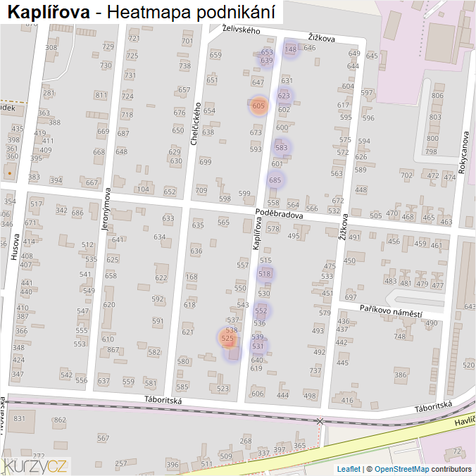 Mapa Kaplířova - Firmy v ulici.