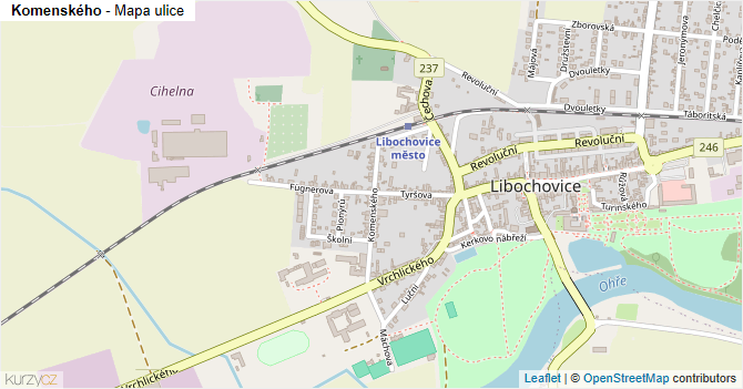 Komenského - mapa ulice
