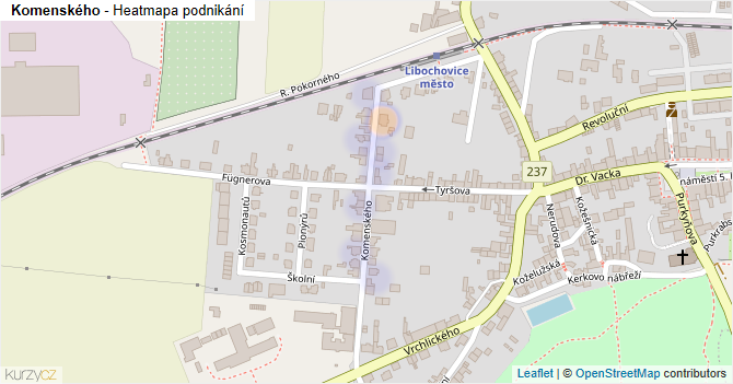 Komenského - mapa podnikání