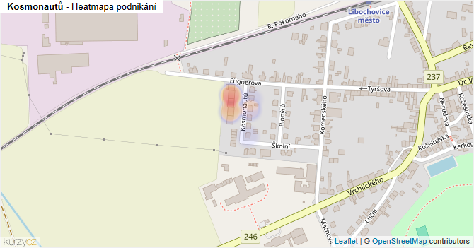 Kosmonautů - mapa podnikání