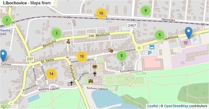 Libochovice - mapa firem