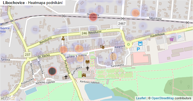 Libochovice - mapa podnikání