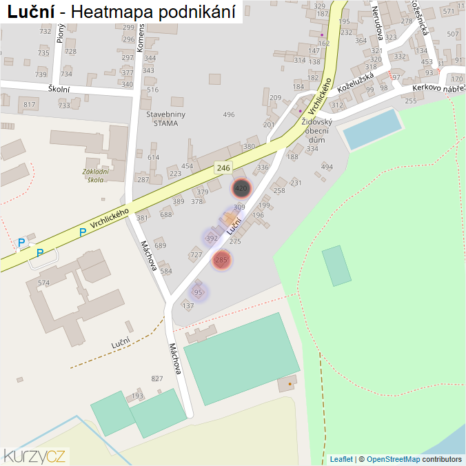Mapa Luční - Firmy v ulici.