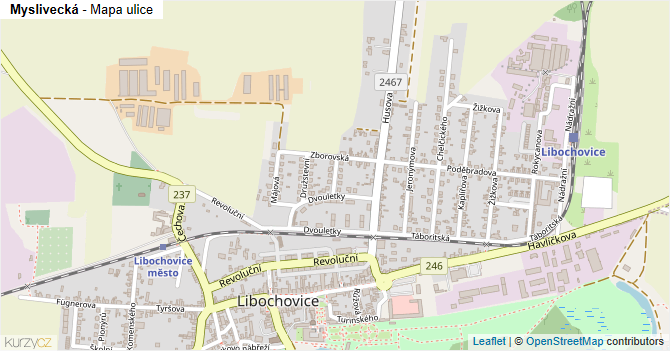 Myslivecká - mapa ulice