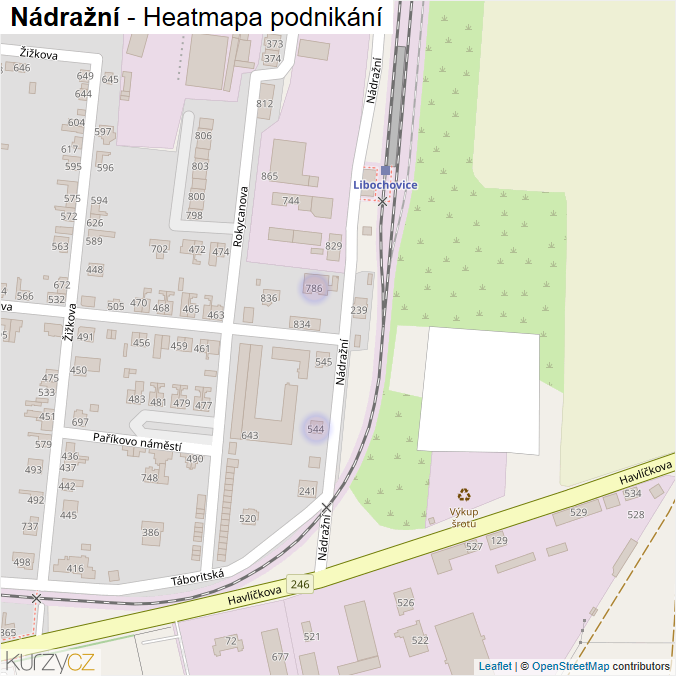 Mapa Nádražní - Firmy v ulici.