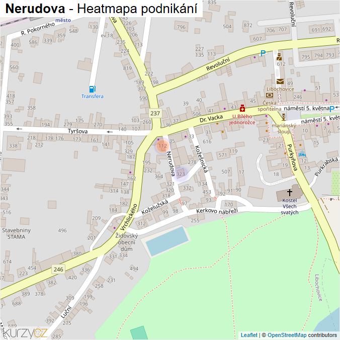Mapa Nerudova - Firmy v ulici.