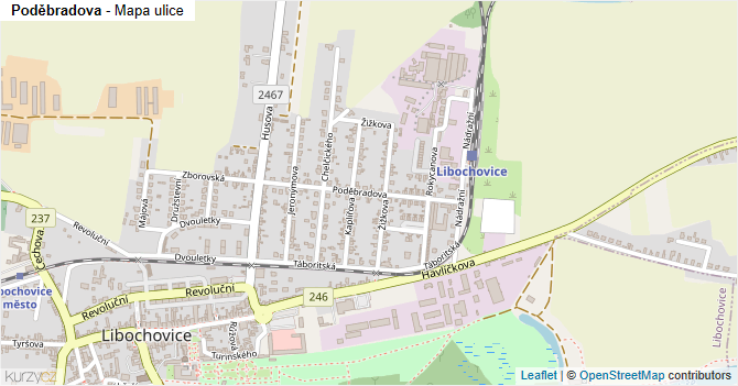 Poděbradova - mapa ulice