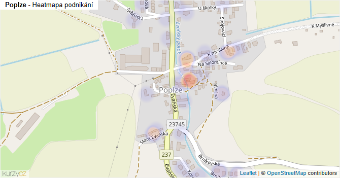 Poplze - mapa podnikání