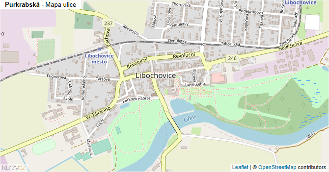 Purkrabská - mapa ulice