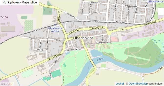Purkyňova - mapa ulice