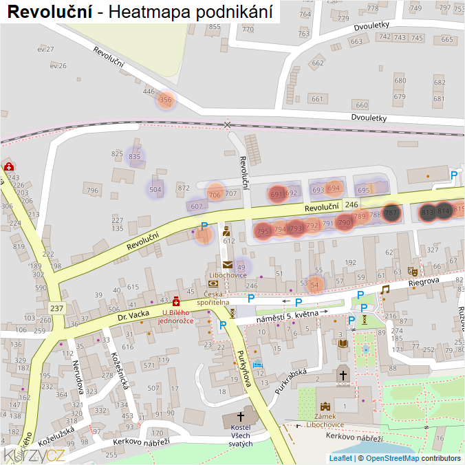 Mapa Revoluční - Firmy v ulici.