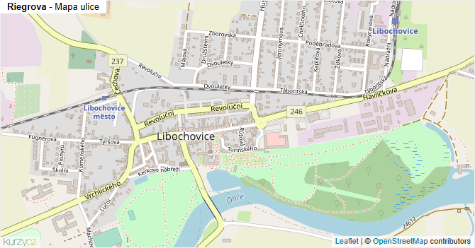 Riegrova - mapa ulice