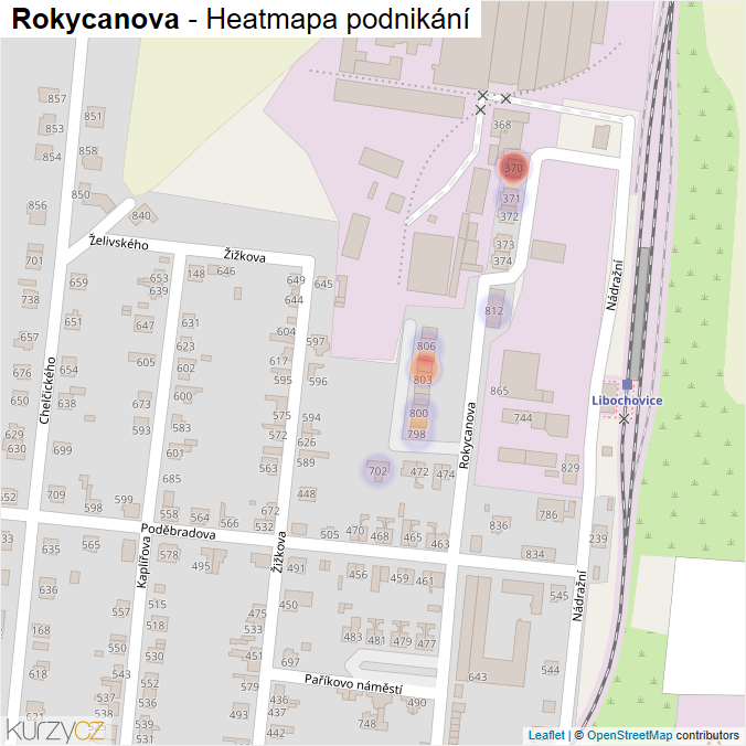 Mapa Rokycanova - Firmy v ulici.