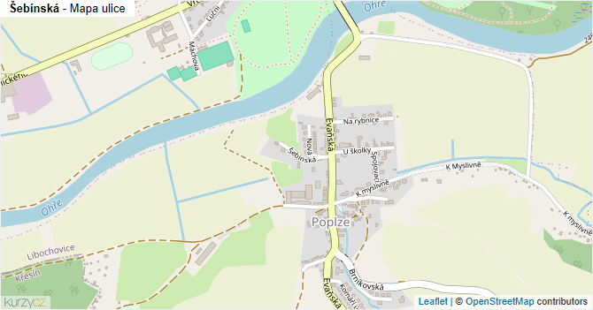 Šebínská - mapa ulice