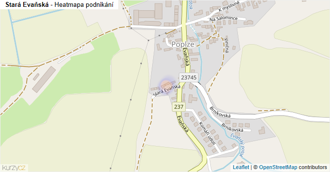 Stará Evaňská - mapa podnikání