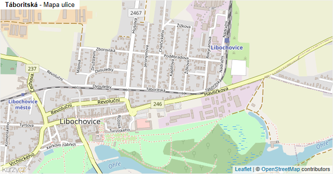 Táboritská - mapa ulice