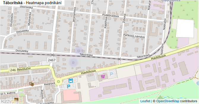 Táboritská - mapa podnikání