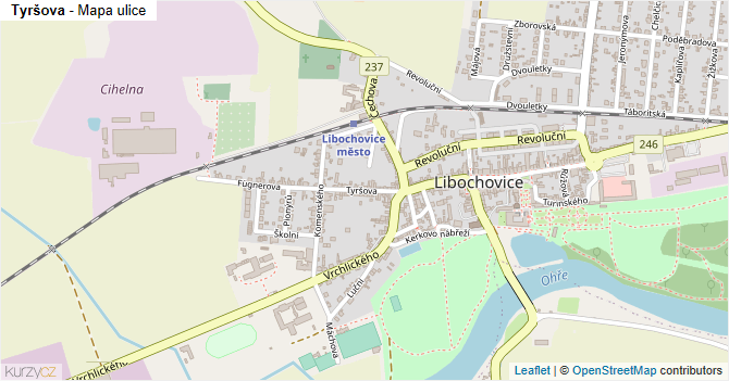 Tyršova - mapa ulice