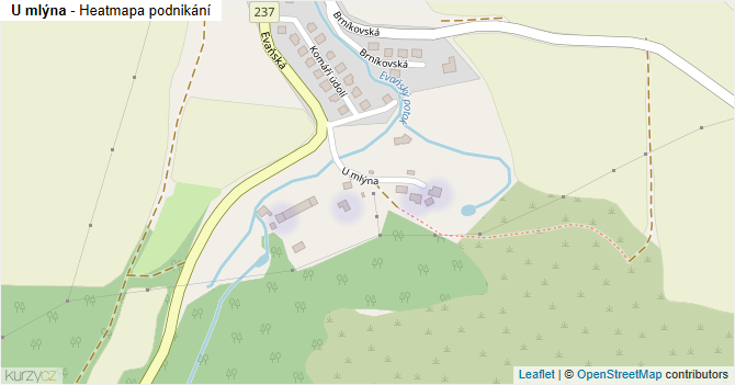 U mlýna - mapa podnikání