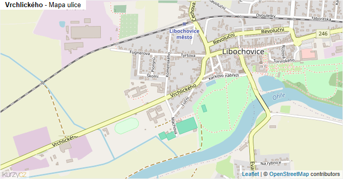 Vrchlického - mapa ulice