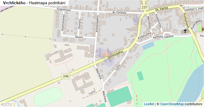 Vrchlického - mapa podnikání