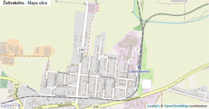 Želivského - mapa ulice