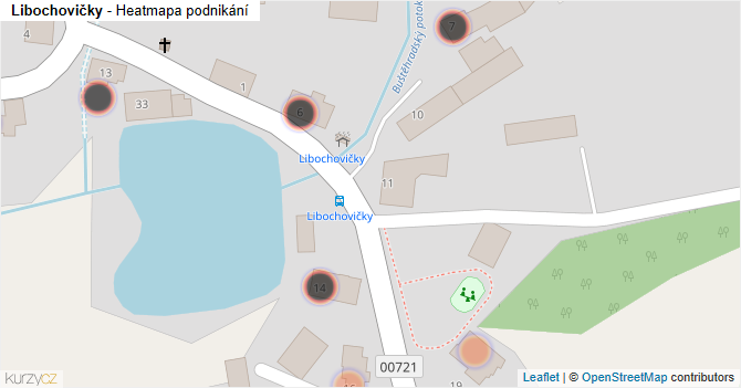 Libochovičky - mapa podnikání