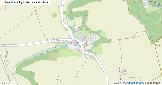 Libochovičky - mapa části obce