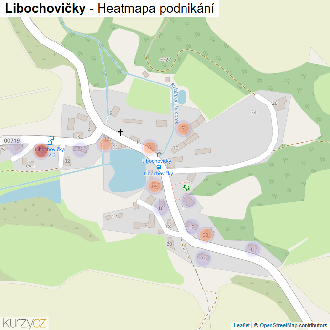 Mapa Libochovičky - Firmy v části obce.