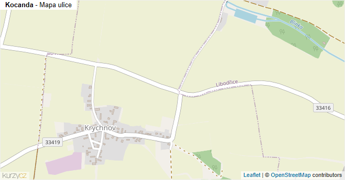 Kocanda - mapa ulice