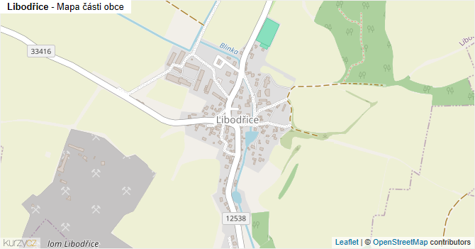 Libodřice - mapa části obce