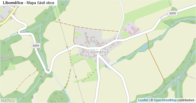 Liboměřice - mapa části obce