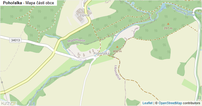 Pohořalka - mapa části obce