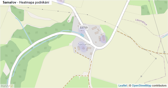 Samařov - mapa podnikání