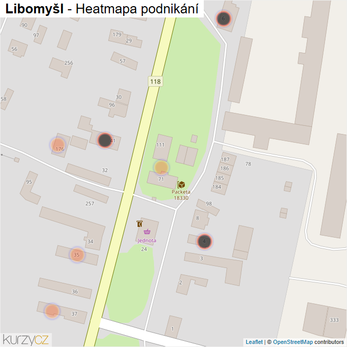 Mapa Libomyšl - Firmy v obci.