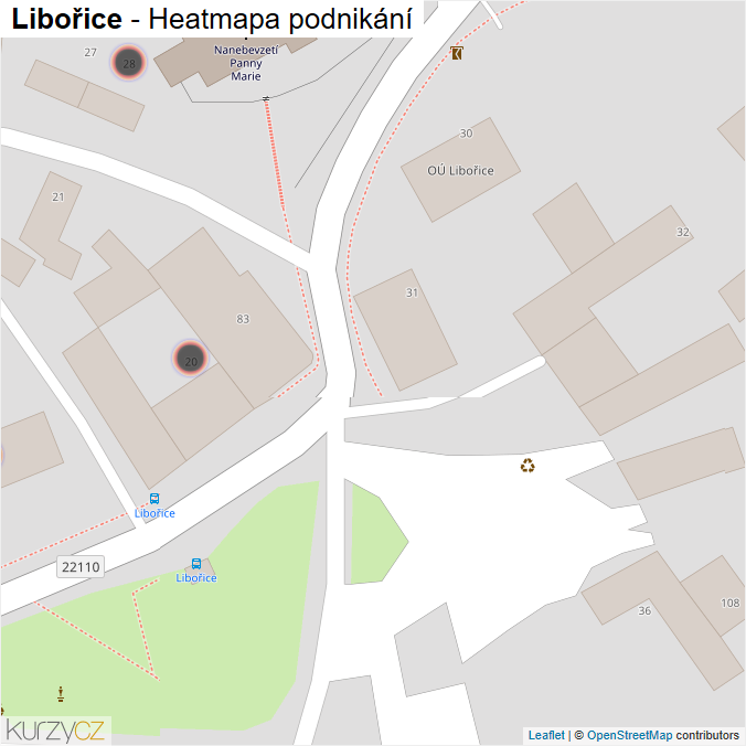 Mapa Libořice - Firmy v obci.