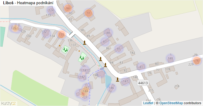 Liboš - mapa podnikání