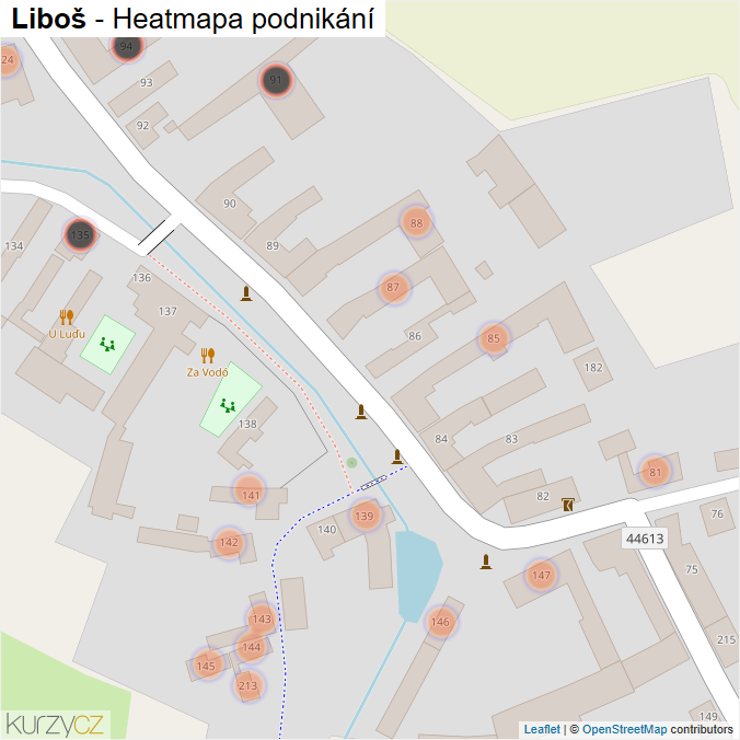 Mapa Liboš - Firmy v obci.