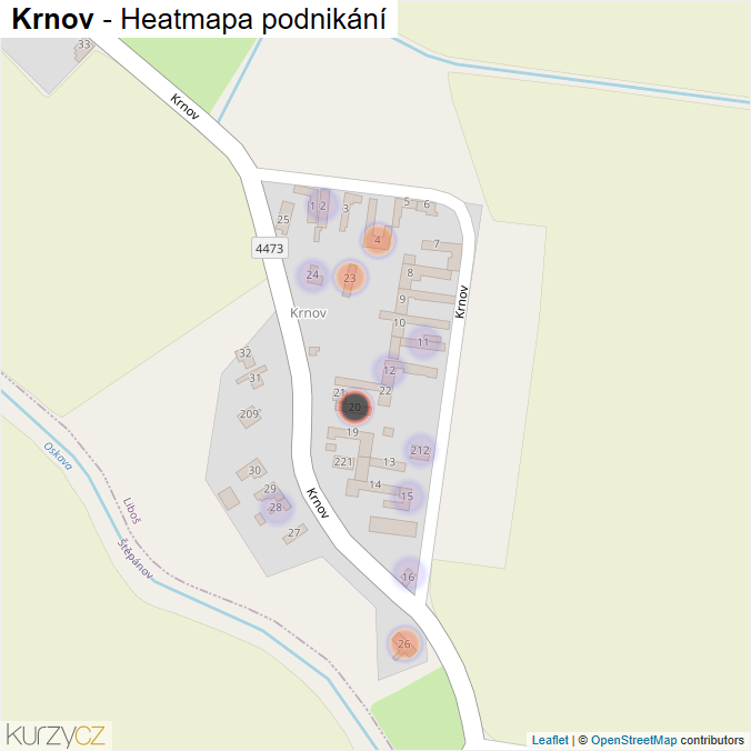 Mapa Krnov - Firmy v ulici.