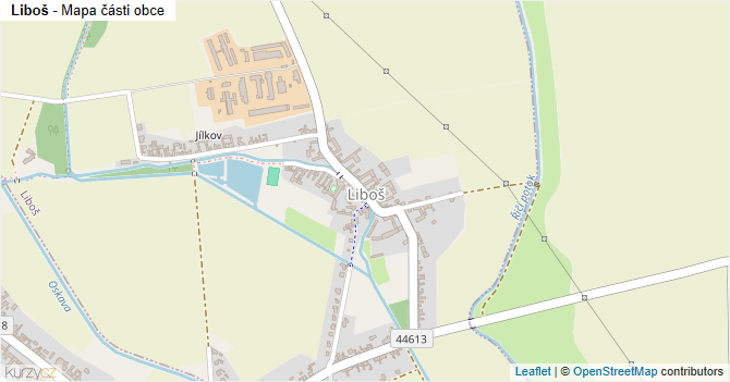 Liboš - mapa části obce