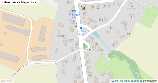 Libošovice - mapa obce