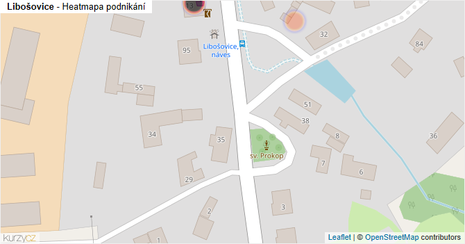 Libošovice - mapa podnikání
