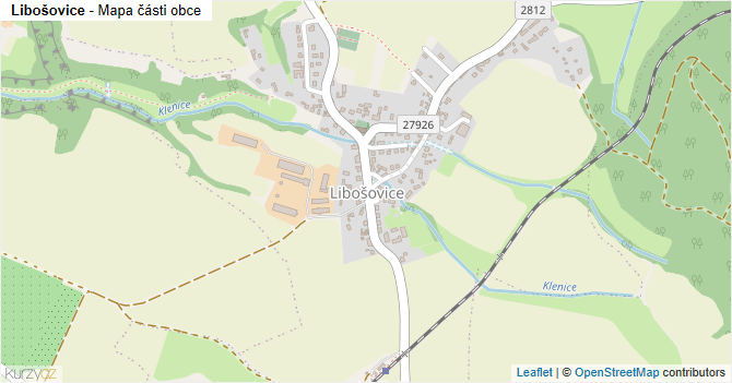 Libošovice - mapa části obce
