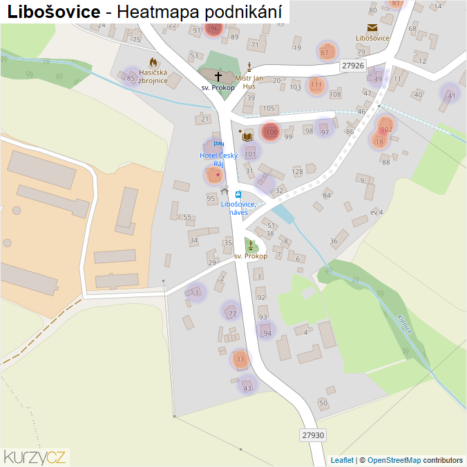 Mapa Libošovice - Firmy v části obce.