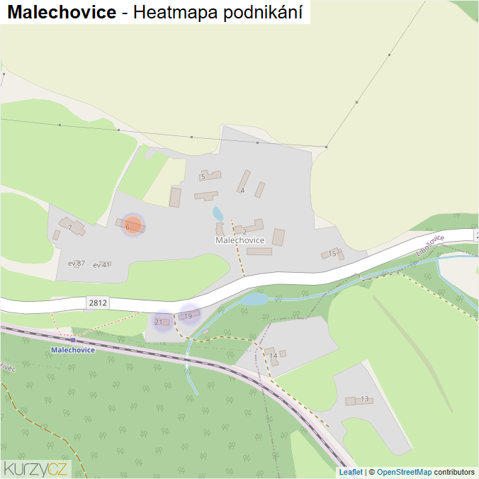 Mapa Malechovice - Firmy v části obce.
