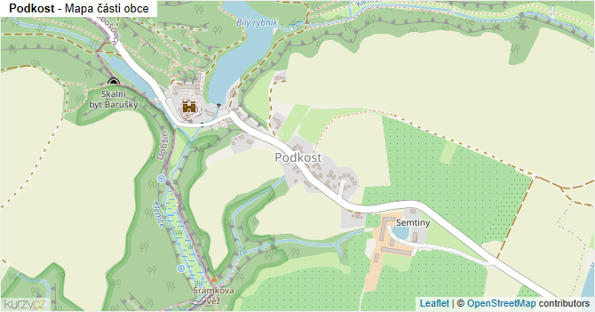 Podkost - mapa části obce