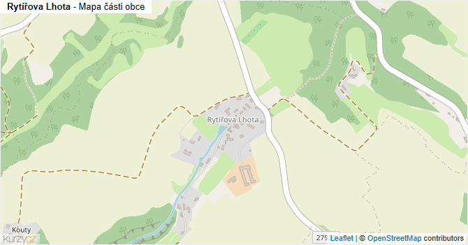 Rytířova Lhota - mapa části obce