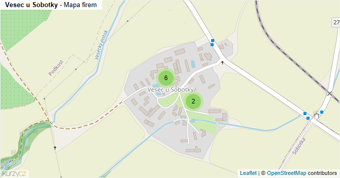 Vesec u Sobotky - mapa firem