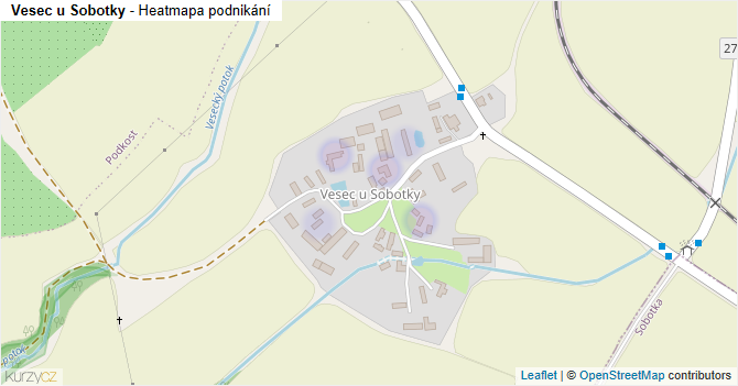 Vesec u Sobotky - mapa podnikání
