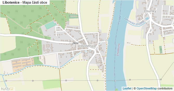 Libotenice - mapa části obce